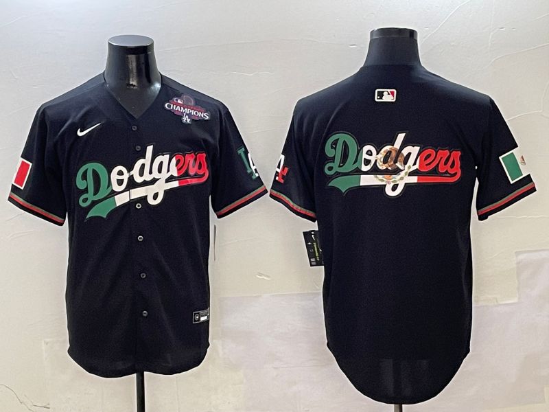 Men Los Angeles Dodgers Blank Black Mexico Second generation Nike 2025 MLB Jersey style 8->youth mlb jersey->Youth Jersey